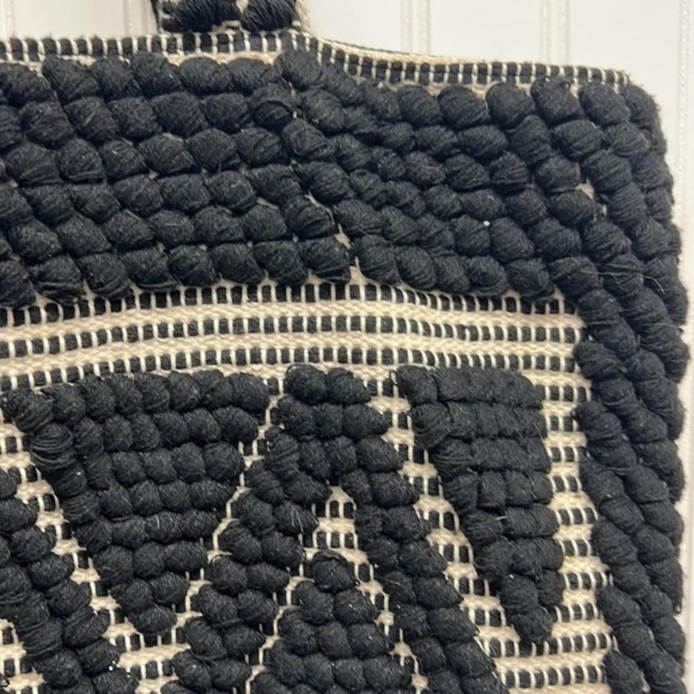 Knobby knit triple diamond‎ large canvas tote